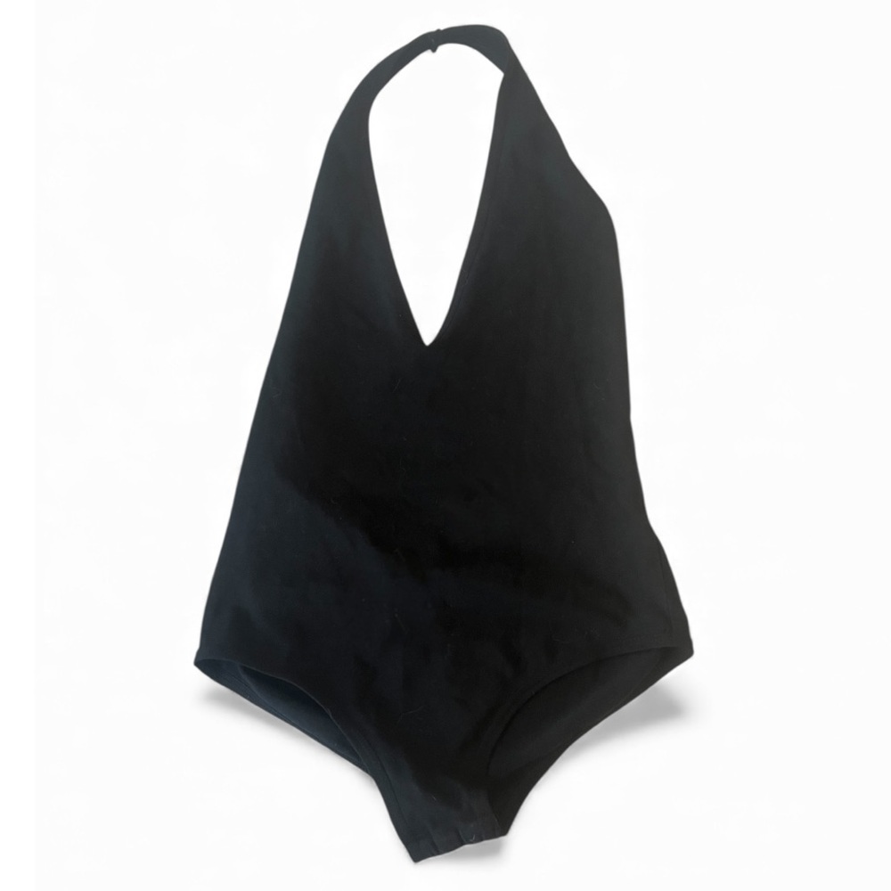 Akira Chicago Black Halter Bodysuit